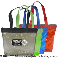 China Colored semi frosted see through design Tinted jelly zipper tote bag supplier