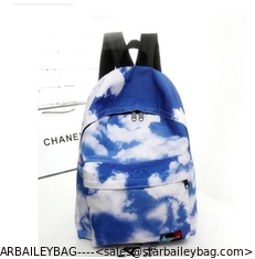 China Women Vintage nOW Backpack Canvas Blue Sky Cloud Schoolbag Bags Bag supplier
