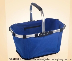 China Metal Handle shopping basket bag with 210D polyetser lining rubber feet stand supplier