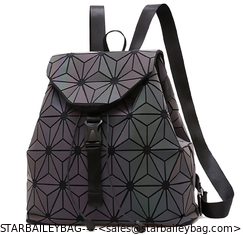 China Ready To Ship Laser Geometric Backpack China Supplier Holographic Bag PU Leather OEM Fashion Bag Supplier supplier