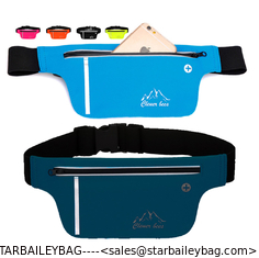 China Lycra Sports Bag Spedex Yoga Waist Packs Thin Bum Bag Elastic Running Pack Headphone port for Cell phone Waist Bag supplier