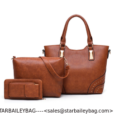 China Women Handbags Sets Leather Totes Handbag Shoulder Purses Clutch Wallets 3 Pcs In 1 Set Handbag Sets supplier