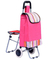 Trolley Dolly with Seat 600D polyester Light Weight Trolley Bag Folding Chair Shopping Cart supplier
