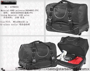 China Oxford Trollery luggage-easy traveling baggage-good design bag-shoe trolley bag supplier