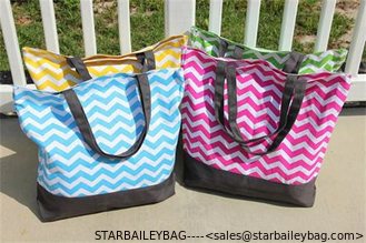 China Large Canvas Chevron Tote Bag supplier