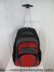 China Trolly school backpack-Wheeled Carry On Backpack 5 Zipper Pockets-toolly luggage supplier