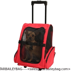 China Trolley Pet Carrier Dog bag Cat Rolling Backpack Travel Tote Bag supplier