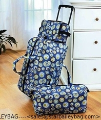 China New 3-Pc. Blue Polka Dot Luggage Set Rolling Duffel Tote Toiletry Bag Suitcases supplier