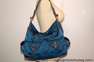 China JPK PARIS 75 BLUE TOTE SATCHEL PURSE GYM BAG GOLD HARDWARE MULTI POCKETS supplier