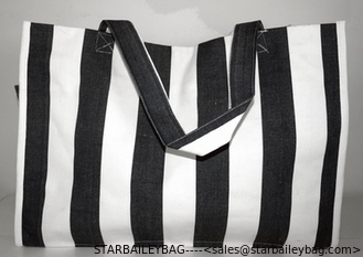 China BEACH TOTE BAG LARGE SHOPPING OVERNIGHT BAG BLACK &amp; WHITE supplier