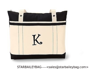 China PERSONALIZED Tote bag book shopping Black monogrammed supplier