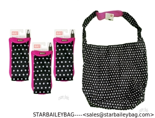 China Lot Of 3 BUILT Comfy Reusable 2 in 1 Shopping Bag Tote Bags Back &amp; White Dot NEW supplier
