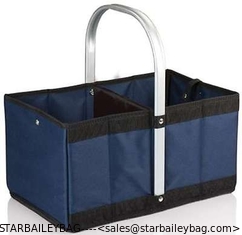 China Urban polyester Basket Reusable Shopping Bag Collapsible/Folding/Folds - Navy Blue supplier