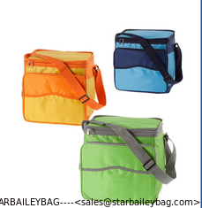 China 210D polyester cooler bag low price for promotional lunch bag 6 cans design picnic bag supplier
