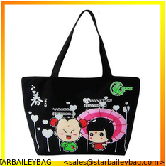China Funny printed fashion custom polyester shopping bag supplier