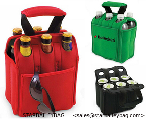 China neoprene (eco-friendly material pass SGS test) hot sale bottle 6 bottle wine cooler bag supplier