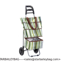 China NEW Insulated Striped Shopping Bag Tote Cooler w/ Trolley Wheels Beach supplier