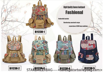 China Cute Women's Canvas Travel Satchel Backpack Schoolbag Rucksack supplier