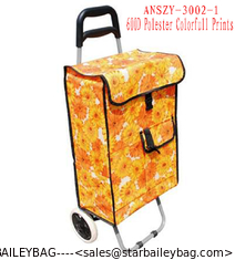 China Colorfull Large Capacity Light Weight Wheeled Shopping Trolley Push Cart Bag supplier