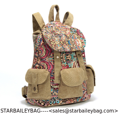 China Fashional Canvas Backpack For Women & Girls Casual colorfull Book Bag For school Daypack supplier