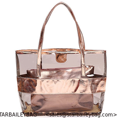 China Clear PVC Beach Totes Bag Sets Top Handle Handbag-Zipper Purses Wallets Women 2pcs In 1 Hand Bag Set supplier