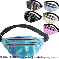 China Adjustable Belt Bag Travel Bucket Chest Bag Waterproof Laser Geometric Waist Pouch Purse Girly Fanny Pack Waist Bag supplier