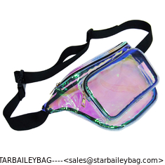 China Ready To Ship Clear Waist Fanny Bag Laser Waterproof Fashion Outdoor Dry Bag Colored PVC Transparent TPU Waist Packs supplier