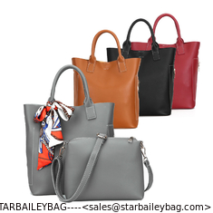 China Women Handbags Sets Leather Top Handle Handbag-Shoulder Purses 2pcs In 1 Sets Hand Bag Sets supplier