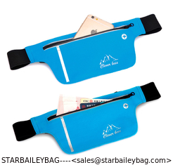 China Custom running waist packs lightweight waterproof thin bum bag for yoga gym fitness elastic bags supplier