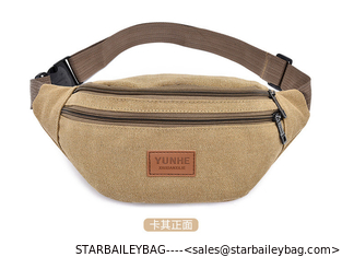 China Casual Small Bum Bags Outdoor Canvas Fanny Packs for Camping Waist Bag Leisure Waist pack for Men and Women supplier