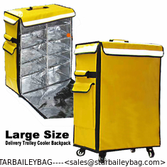 China Ready To Ship: 70L Trolley Cooler Bag Large Capacity Waterproof 1680D Polyester Insulated Delivery Wheels Handbag supplier