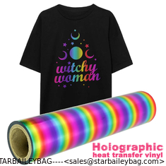 China Custom Holographic Heat Transfer Vinyl iridescent chameleon supplier cheap easyweed holo holographic htv film laser supplier