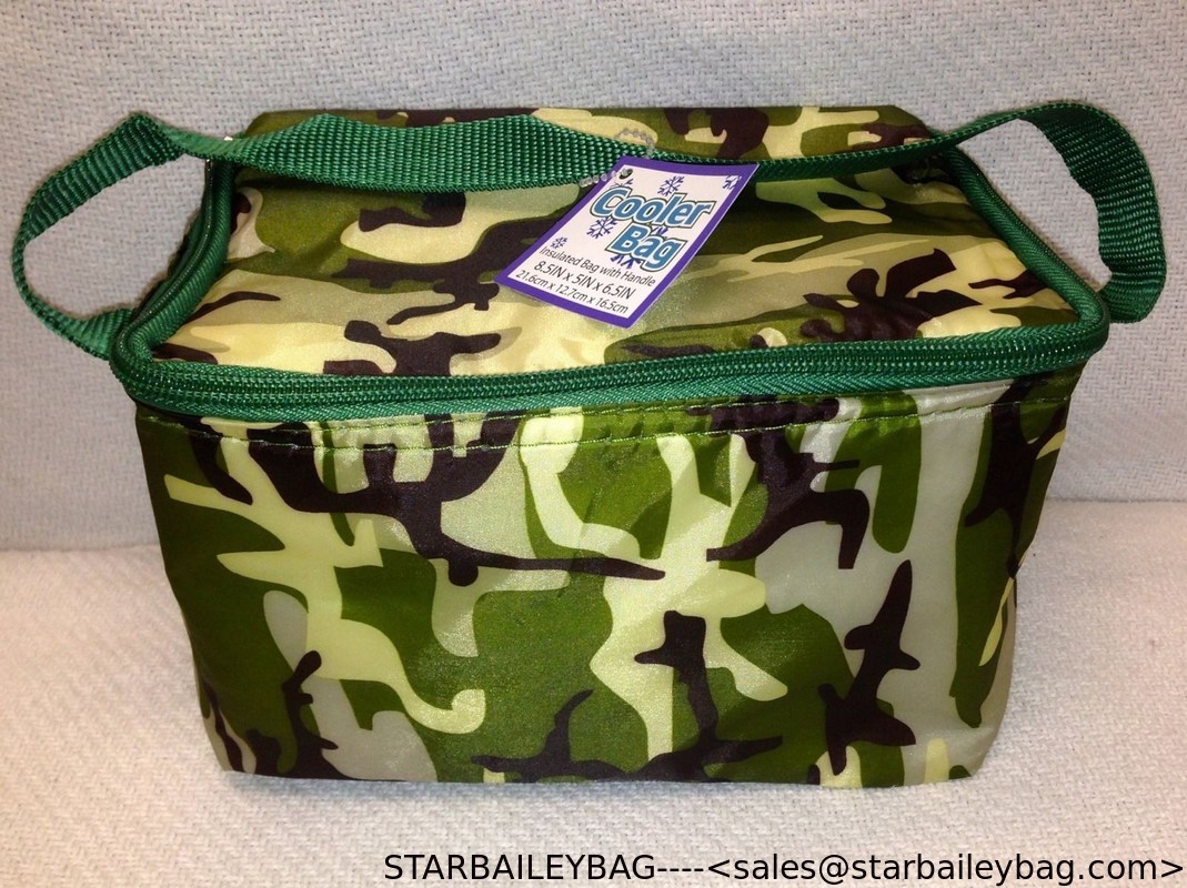 2 Camo Cooler Lunch Bag Sack Insulated HOT COLD Handle Mini Ice Chest Drink