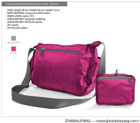 420D nylon foladble sling messeger bag-shoulder bag-traveling bag-luggage-fashion foldable supplier