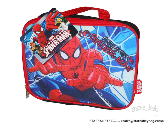 Custom Marvel Ultimate Spider-Man Soft Lunch Bag Box Cooler 10&quot; x 8&quot; x 3.5&quot; insulated lunch bag supplier supplier