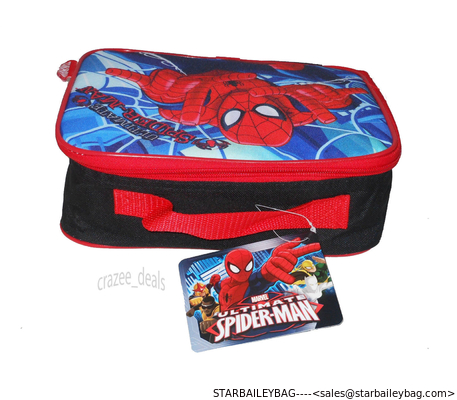 Custom Marvel Ultimate Spider-Man Soft Lunch Bag Box Cooler 10&quot; x 8&quot; x 3.5&quot; insulated lunch bag supplier supplier