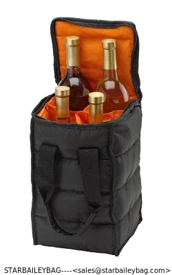 insulated Wine Cool Tote picnic Bag Holds 4 bottles -Insulated Great For Transporting cooler bag supplier supplier