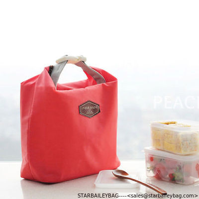 Custom Portable Lunch Carry Tote Bags Thermal Cooler Insulated Storage Pouch Picnic Red-lunch bag Supplier supplier