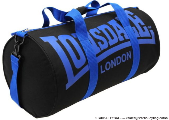 LONSDALE Barrel Shaped BAG Black, Blue Gym Sports Travel Weekends Away Holdall-roll travel supplier