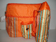 Insulated 2 Piece Orange collapsible cooler bag Striped Cooler &amp; Thermos Bags NEW Great for Beach camping supplier