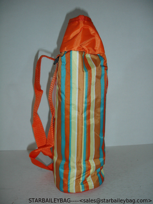 Insulated 2 Piece Orange collapsible cooler bag Striped Cooler &amp; Thermos Bags NEW Great for Beach camping supplier