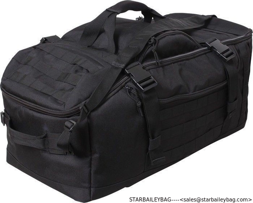 Black Multi Functional Convertible 3 In 1 Mission Duffle Bag supplier