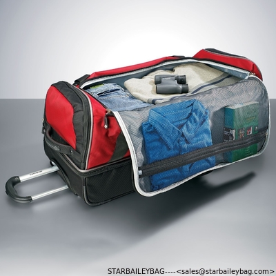 Large 30&quot; Drop Bottom Wheeled Rolling Duffel Bag Luggage supplier