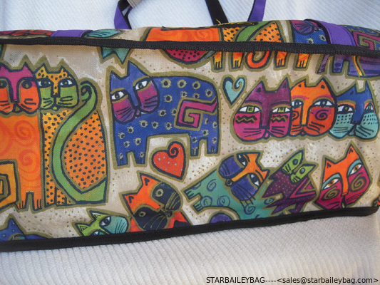 Laurel Burch Cat Carrier Bag, Soft ADORABLE CAT PRINT Fabric tote, Nylon & Mesh animal bag supplier