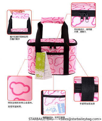 colorfull prints picnic time lunch bag, picnic bag,cooler bag, keep cost hold hot bottle cooler bag and ice packs for br supplier