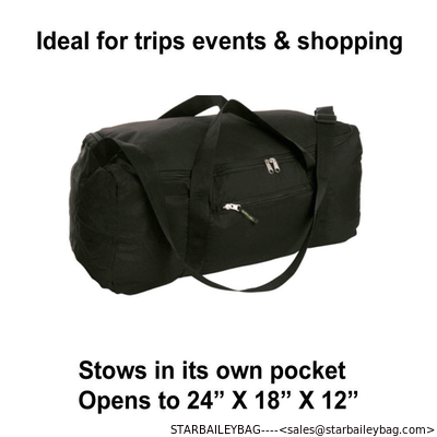 Travelon Black Stow Away Duffel Duffle Bag Travel Lightweight Gym Carry Shoulder supplier