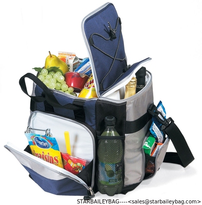 13in 24-can Silver/Yellow Insulated Lunch/Picnic Cooler Bag cooler bag lunch boxes supplier