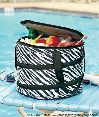 Collapsible Cooler Thermal Bags Zebra Blue Flip Flops cooler bag bodybuilding supplier