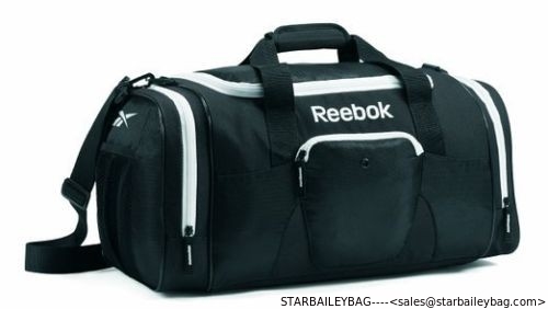 polyester 21&quot; Duffel Travel Gym Sport Bag - Black / White New travel shoes bag supplier