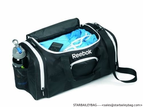polyester 21" Duffel Travel Gym Sport Bag - Black / White New travel shoes bag supplier